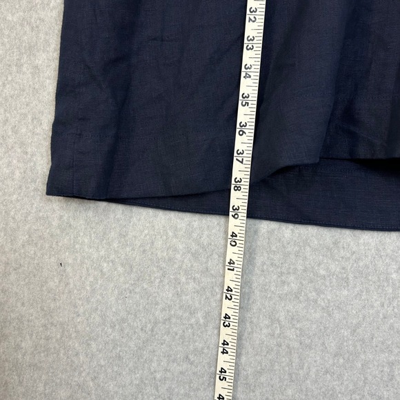 Chicos Linen Tunic Dress Navy Blue Beaded Embroidered 3/4 Sleeve Size 1 US 8 NWT - Picture 7 of 15